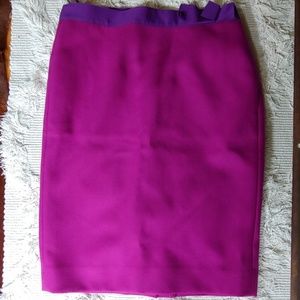 J Crew Magenta Wool Pencil Skirt